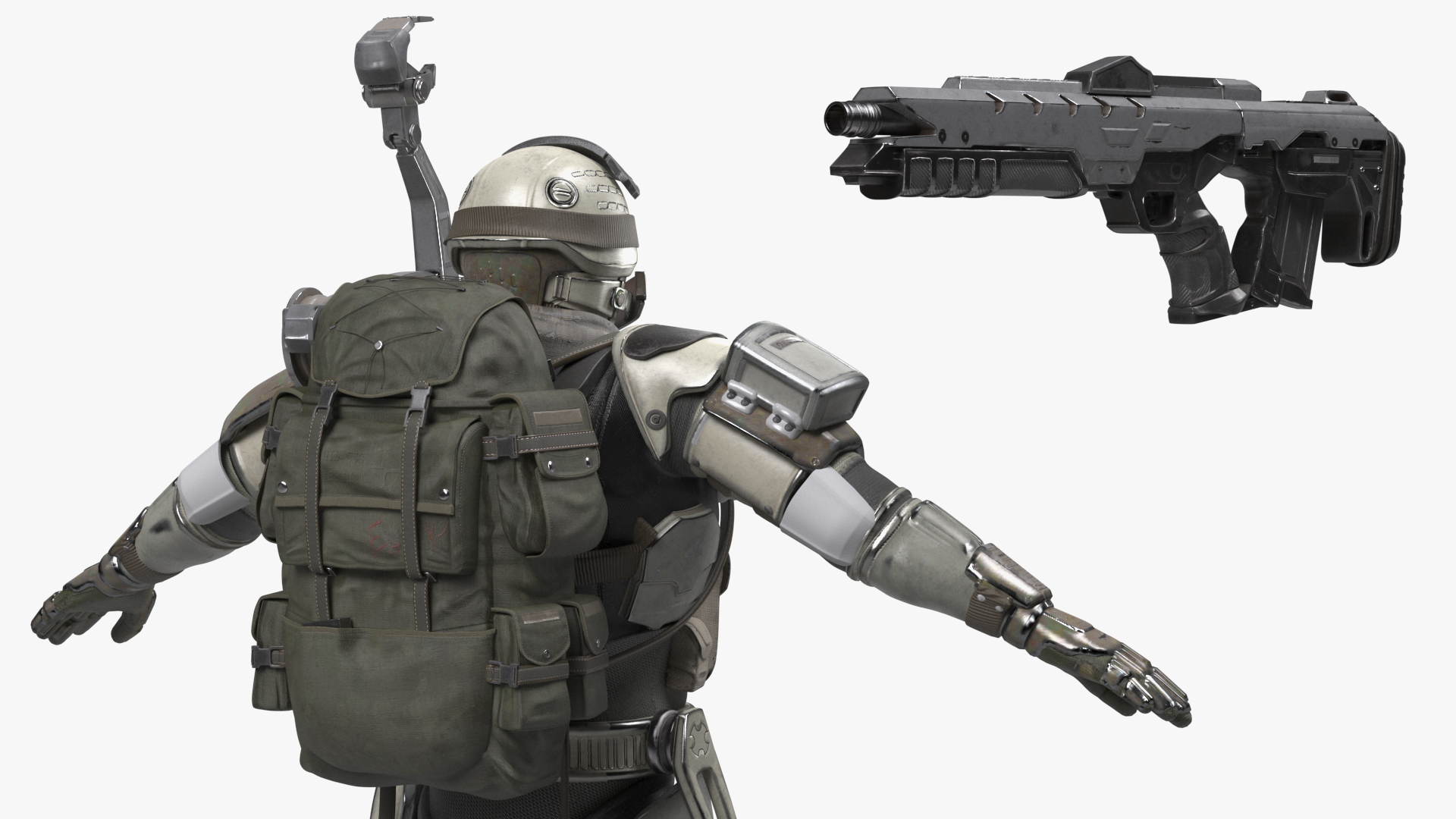 3D model Futuristic Soldier Rigged