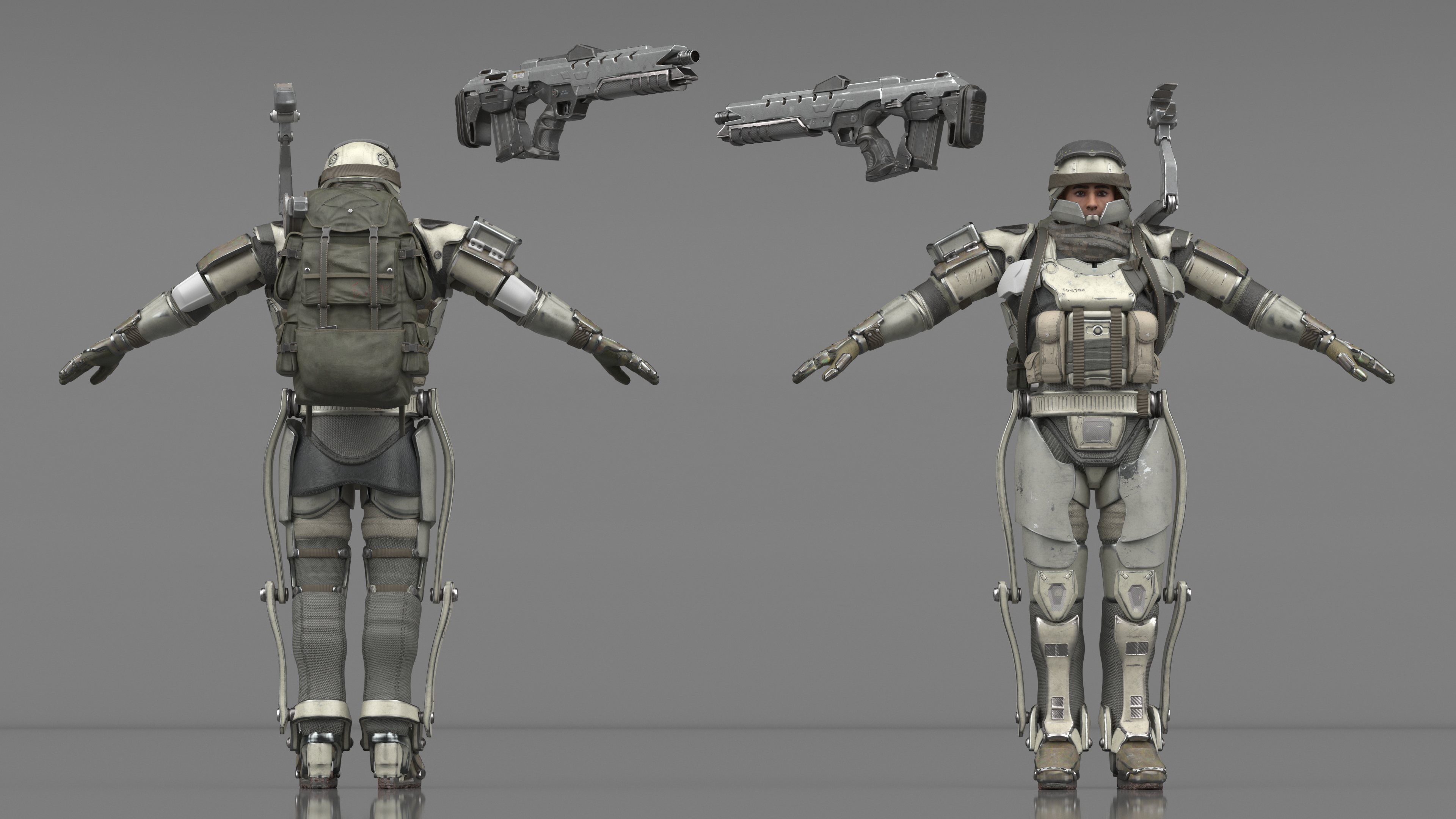 3D model Futuristic Soldier Rigged