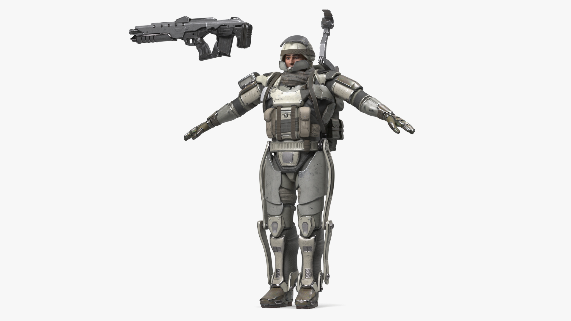 3D model Futuristic Soldier Rigged