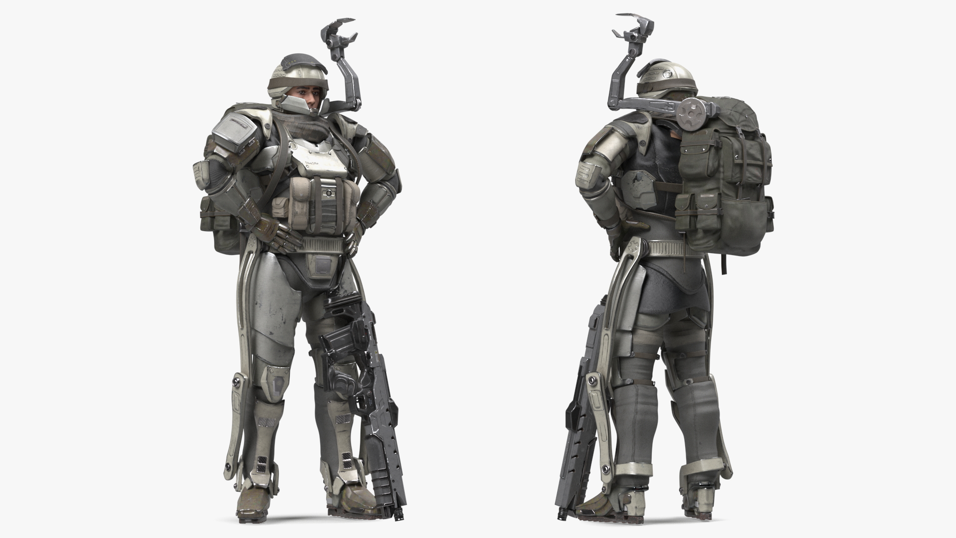 3D model Futuristic Soldier Rigged
