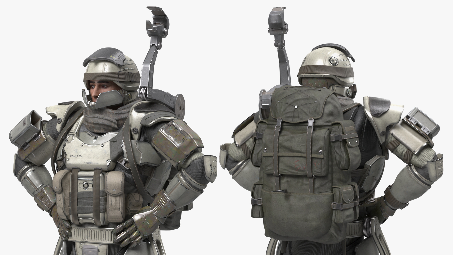 3D model Futuristic Soldier Rigged