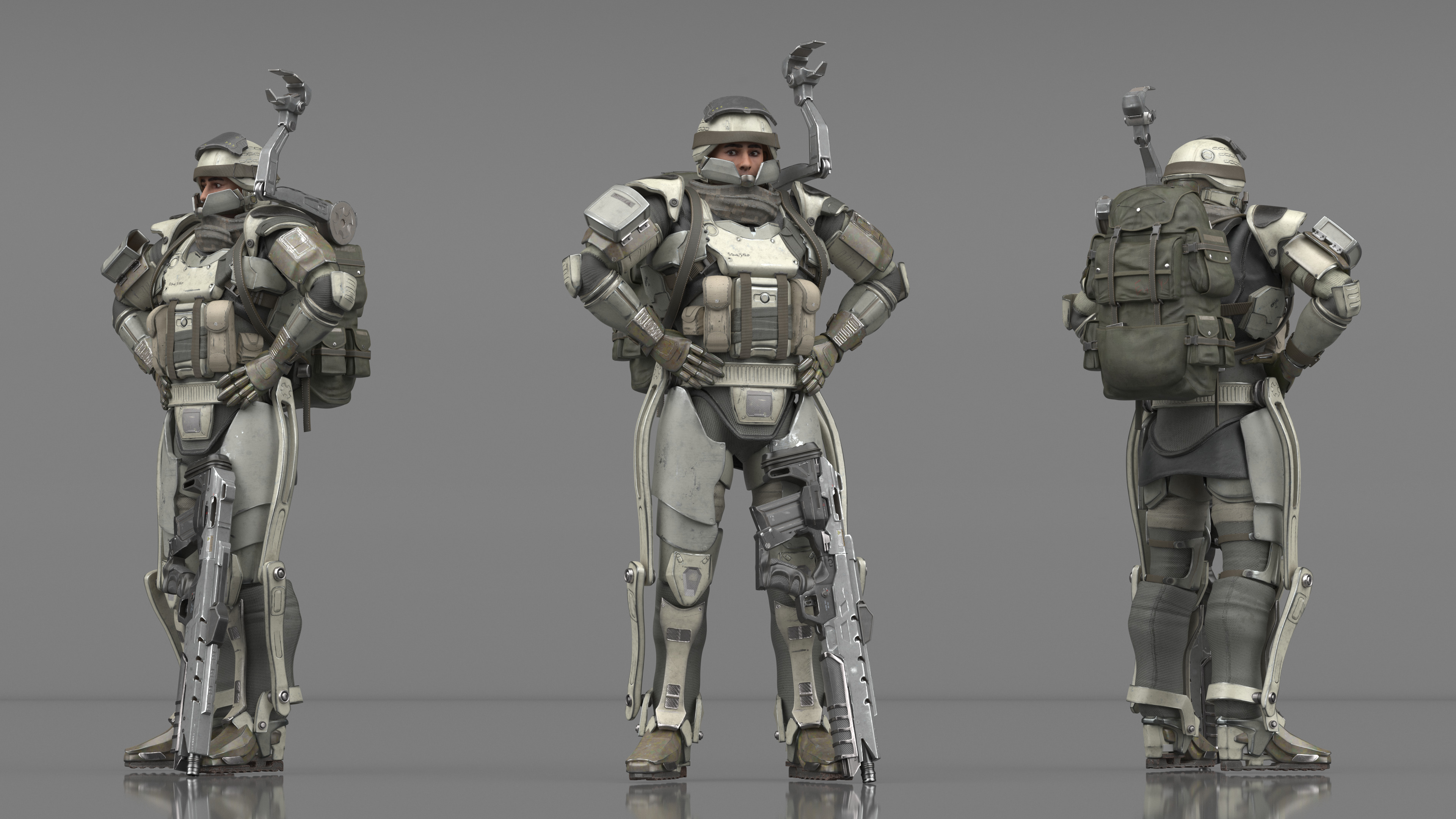 3D model Futuristic Soldier Rigged