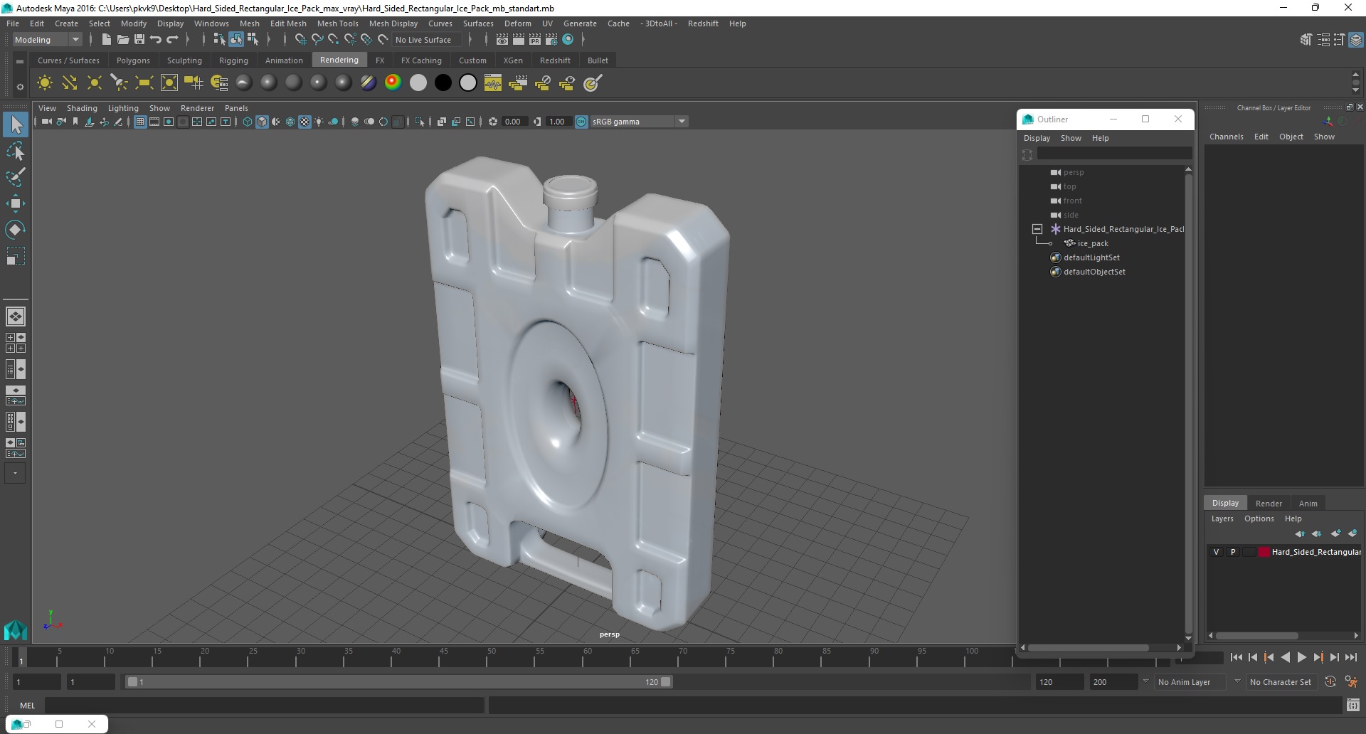 3D Hard Sided Rectangular Ice Pack