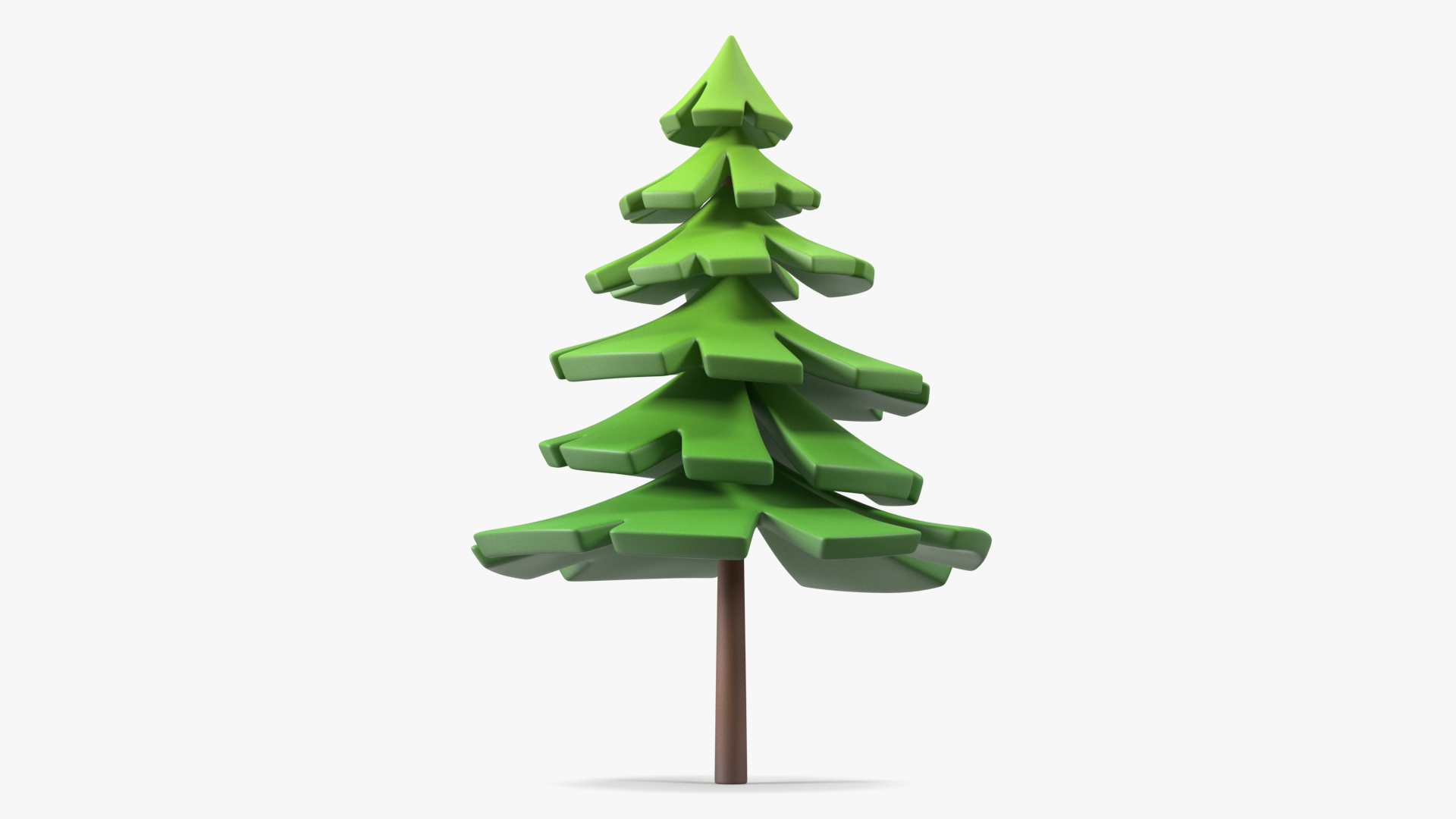 3D Fur Tree Cartoon Style Simple Coloring model
