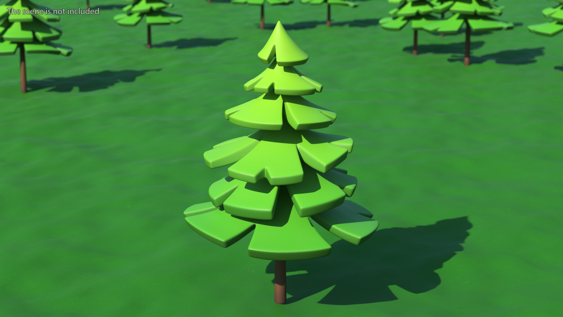 3D Fur Tree Cartoon Style Simple Coloring model