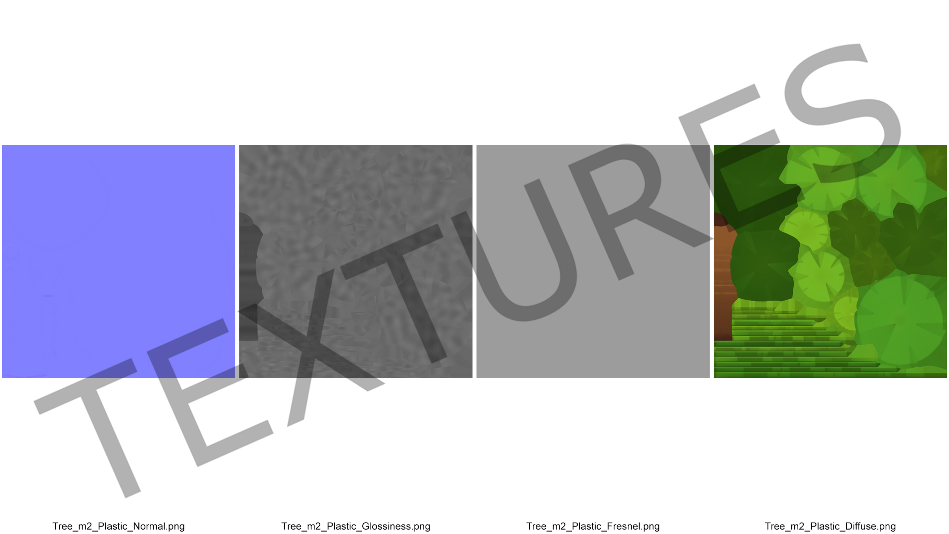 3D Fur Tree Cartoon Style Simple Coloring model