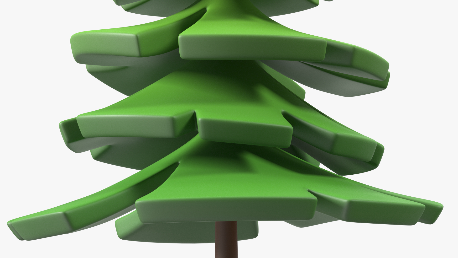 3D Fur Tree Cartoon Style Simple Coloring model