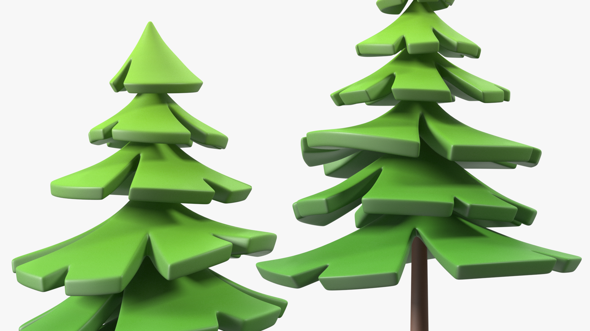 3D Fur Tree Cartoon Style Simple Coloring model
