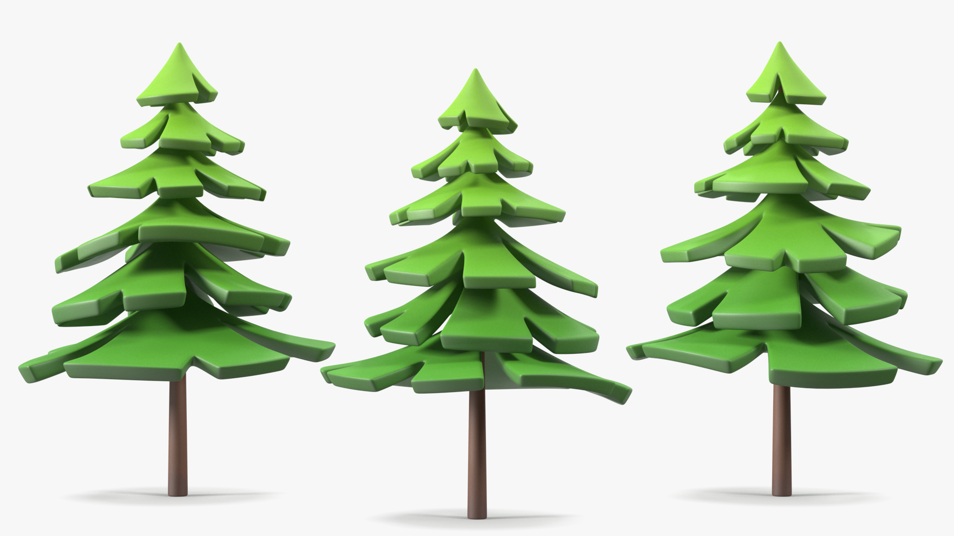 3D Fur Tree Cartoon Style Simple Coloring model