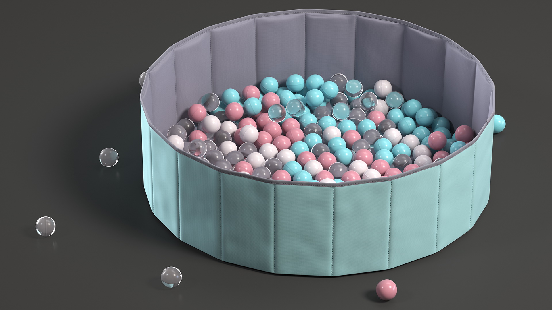Foldable Dry Pool Blue Medium 3D model