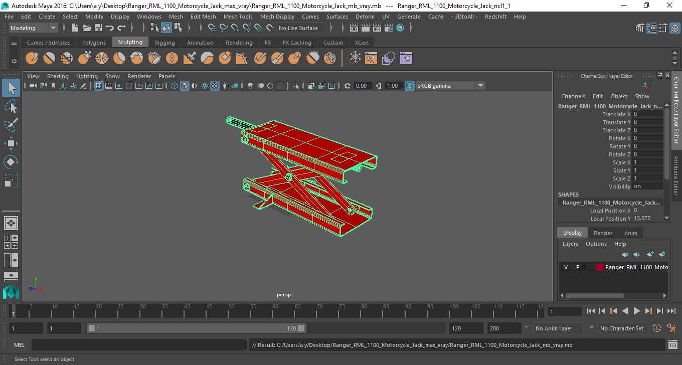 3D Ranger RML 1100 Motorcycle Jack