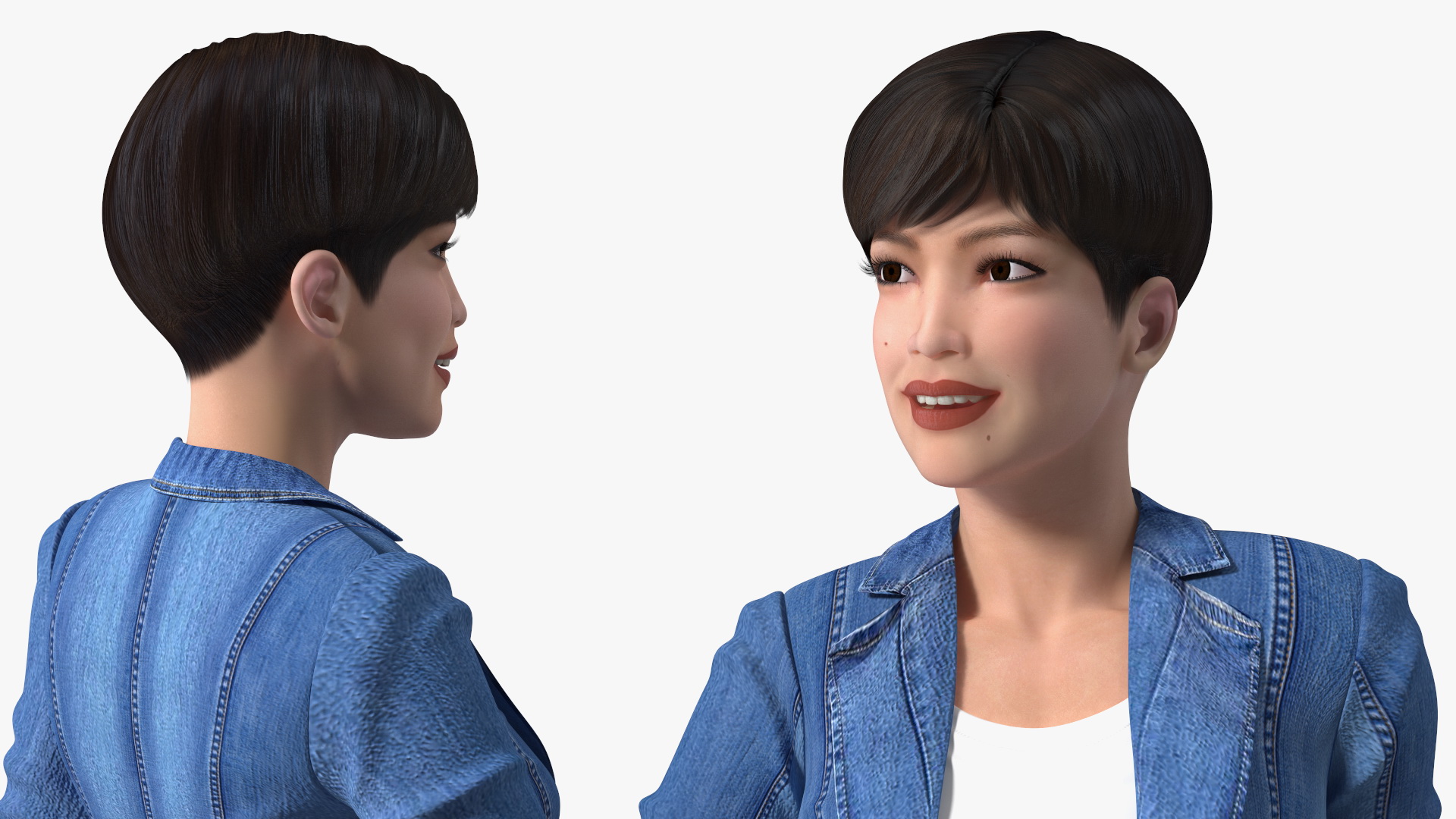 Asian Street Fashion Woman with Hermes Birkin Bag 3D model