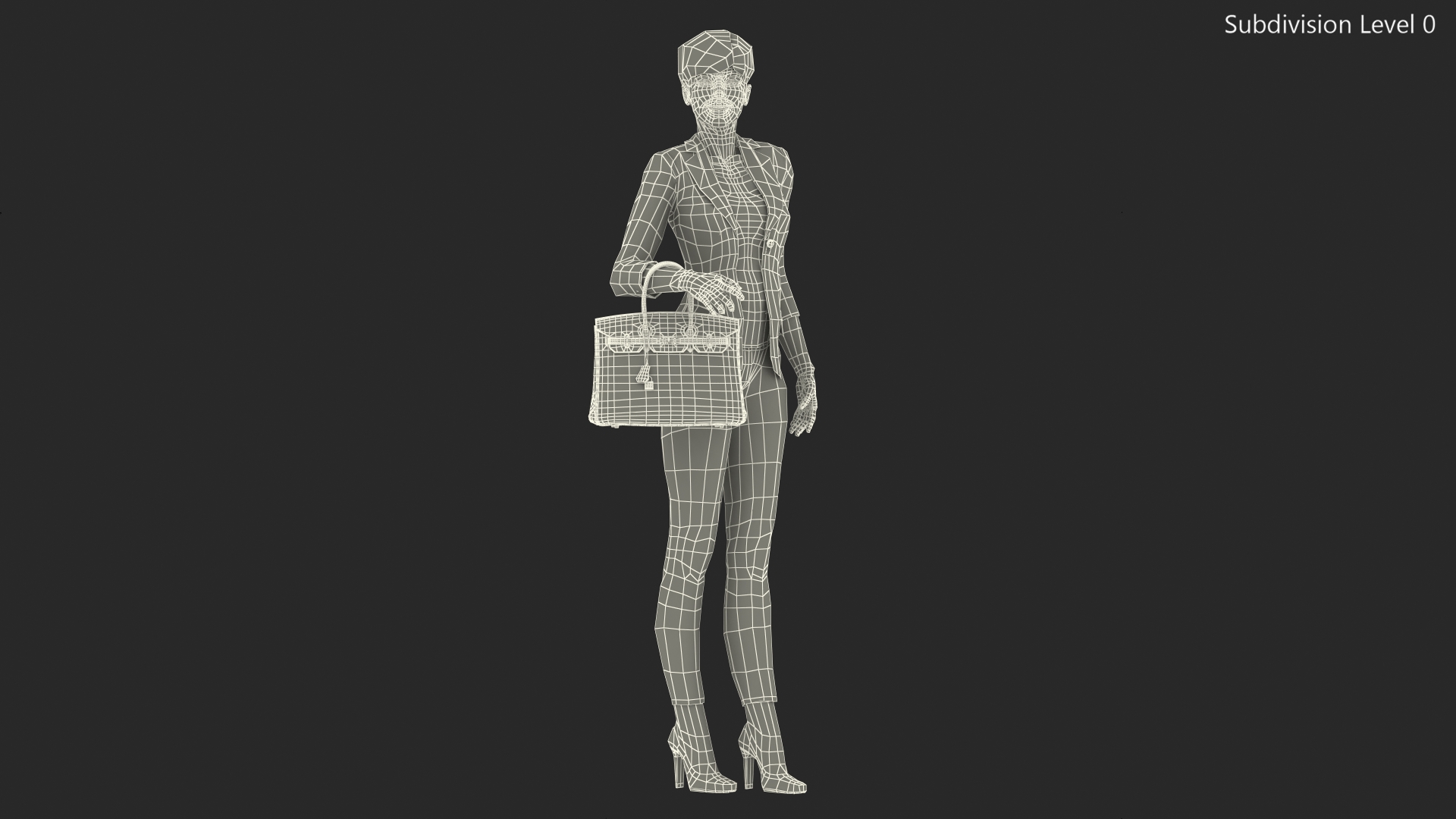 Asian Street Fashion Woman with Hermes Birkin Bag 3D model
