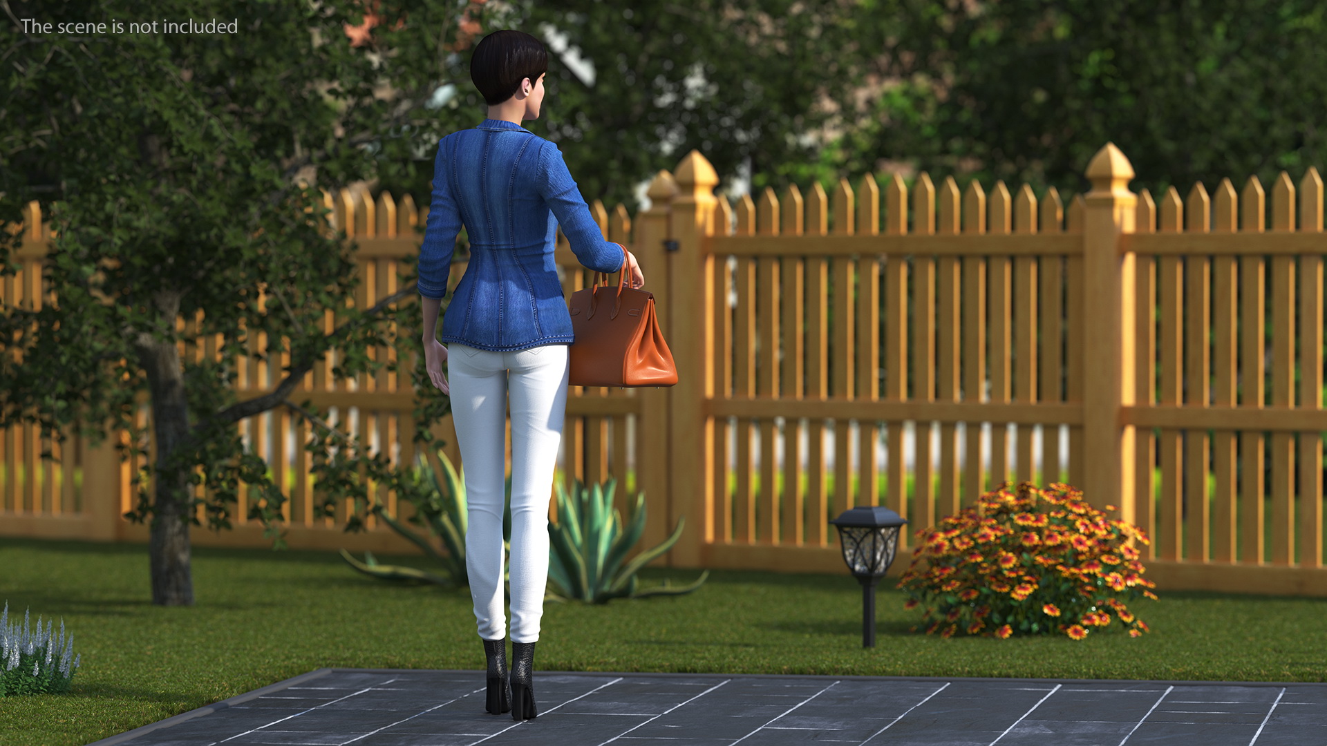 Asian Street Fashion Woman with Hermes Birkin Bag 3D model