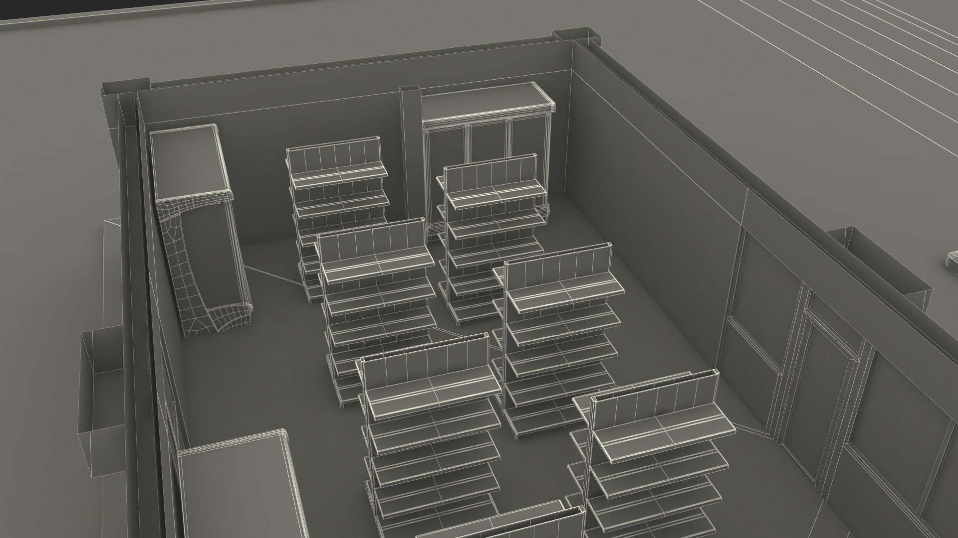 3D model Small Petrol Station Blue