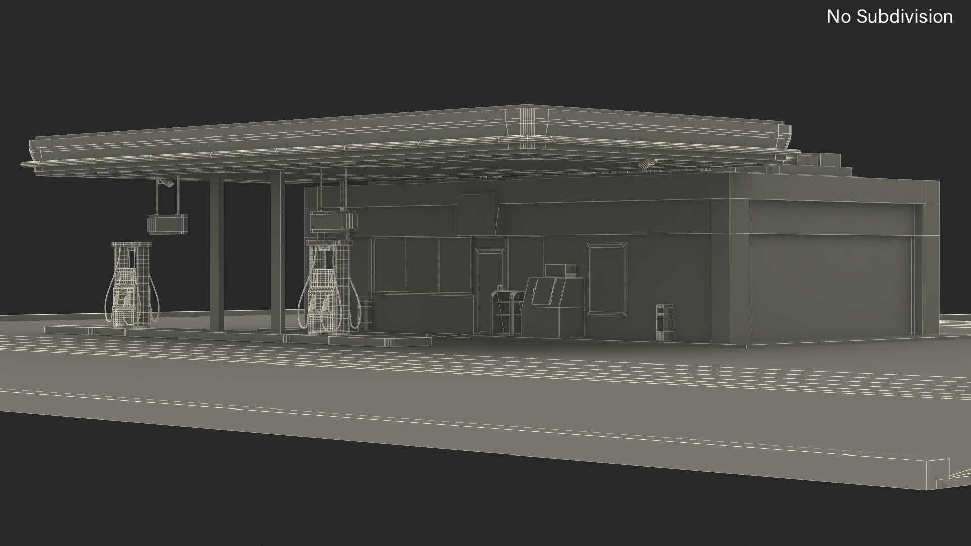 3D model Small Petrol Station Blue