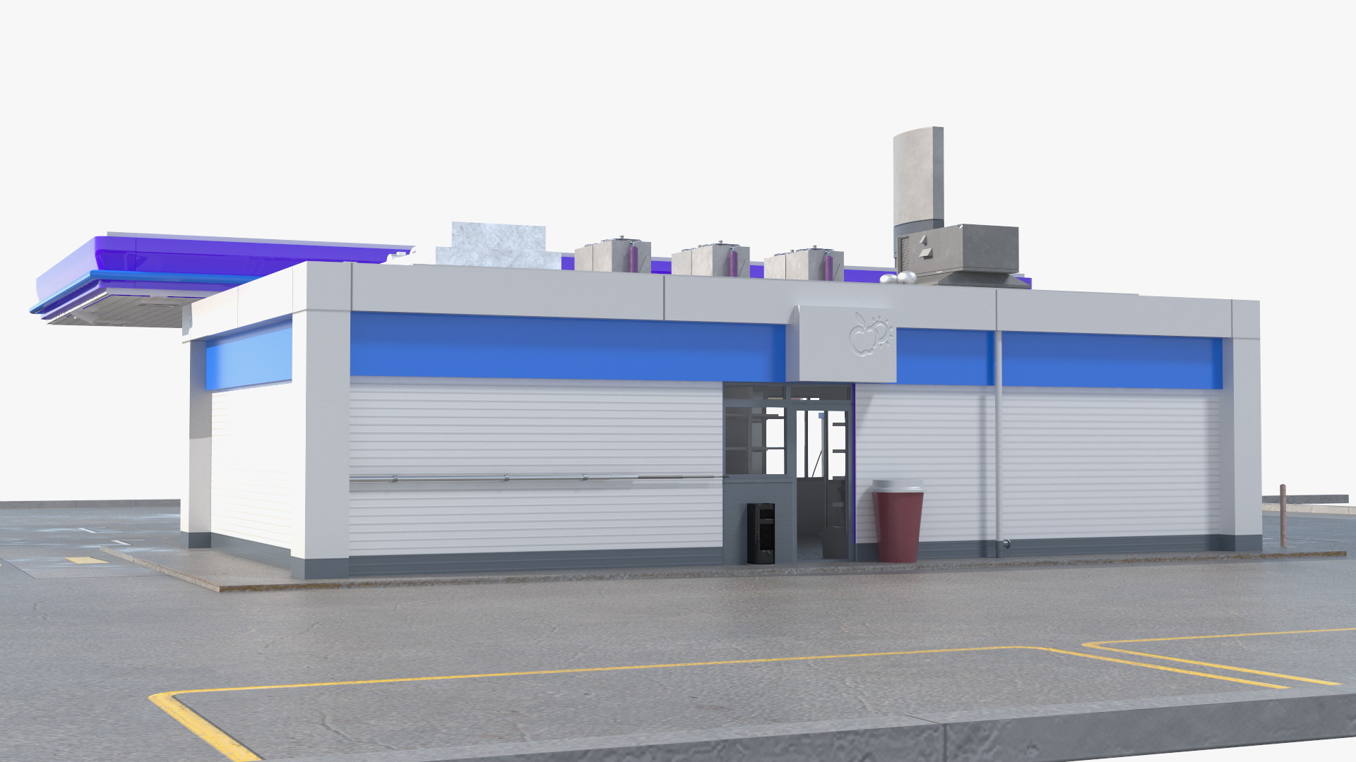 3D model Small Petrol Station Blue
