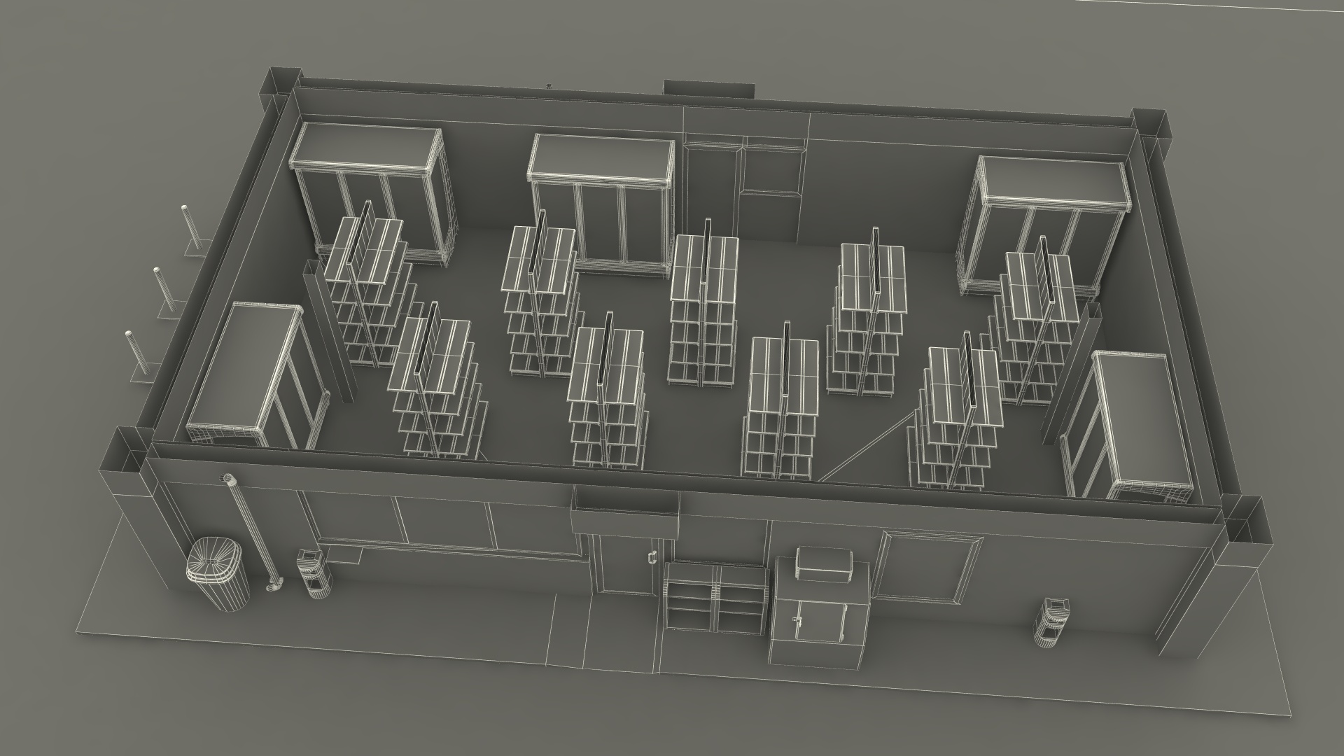 3D model Small Petrol Station Blue