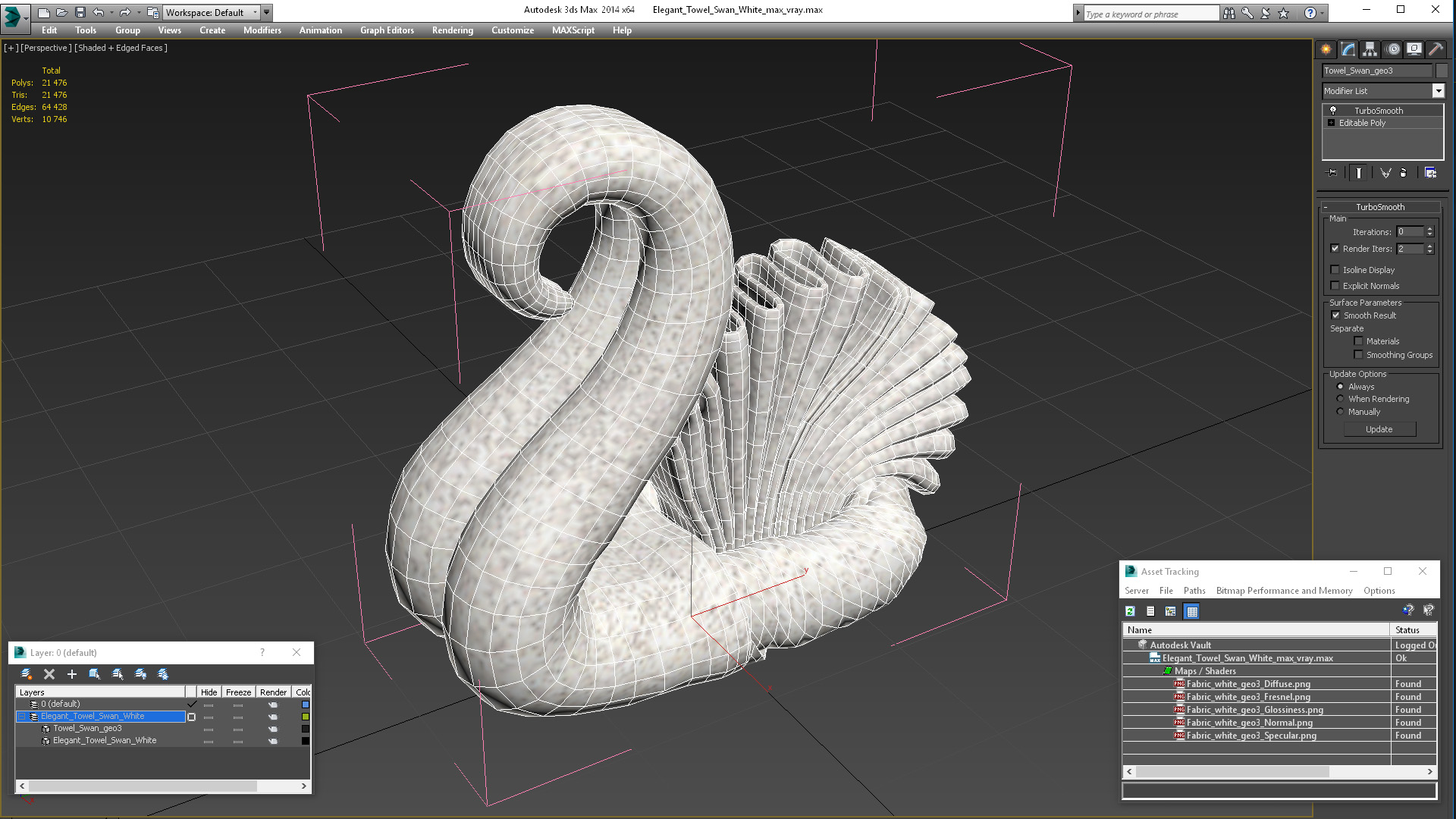 Elegant Towel Swan White 3D model