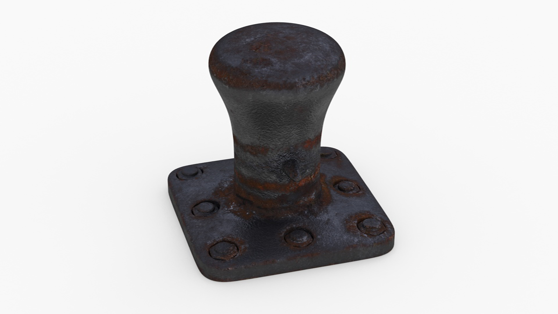3D model Mooring Bollard Black Old