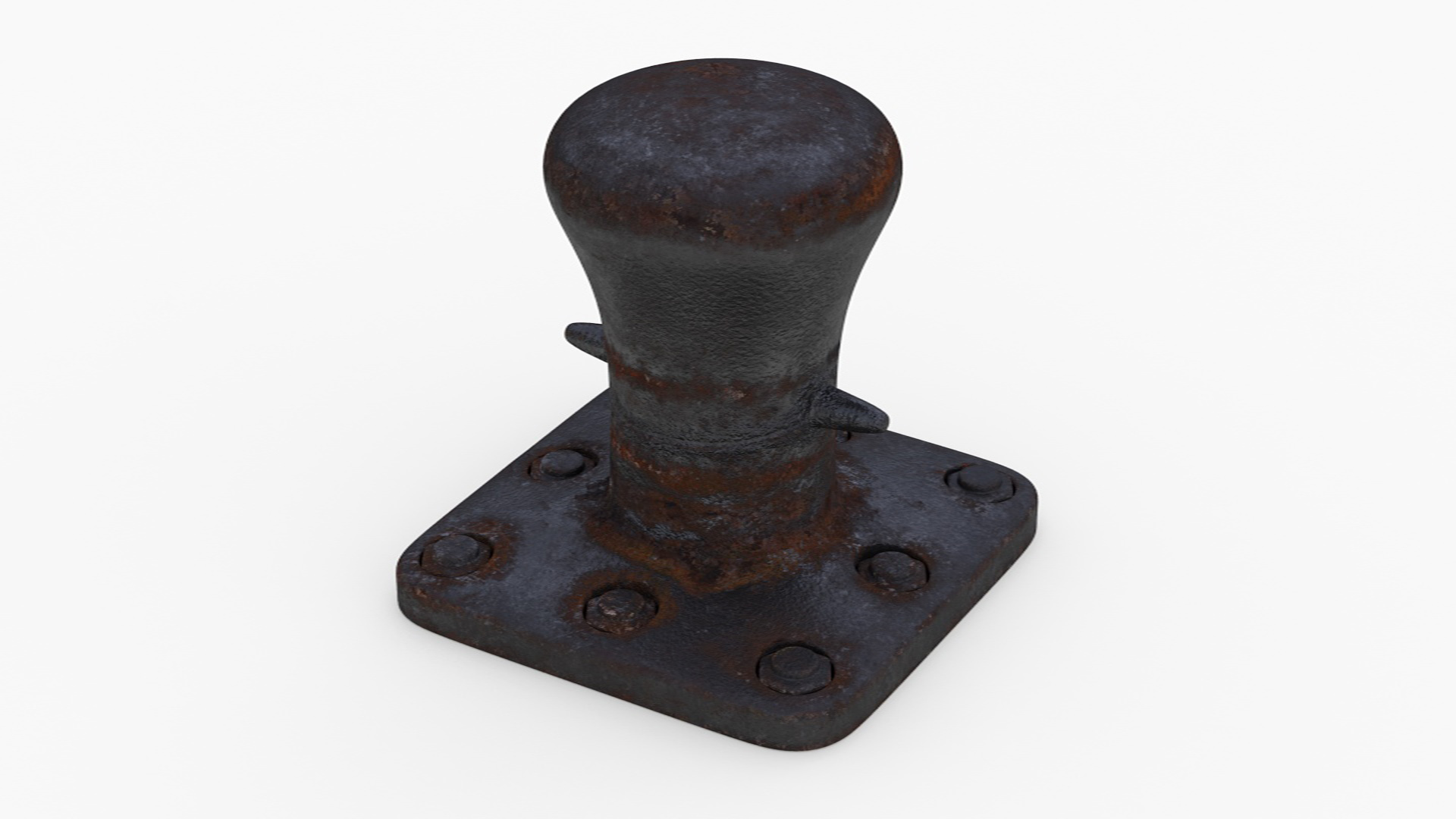3D model Mooring Bollard Black Old