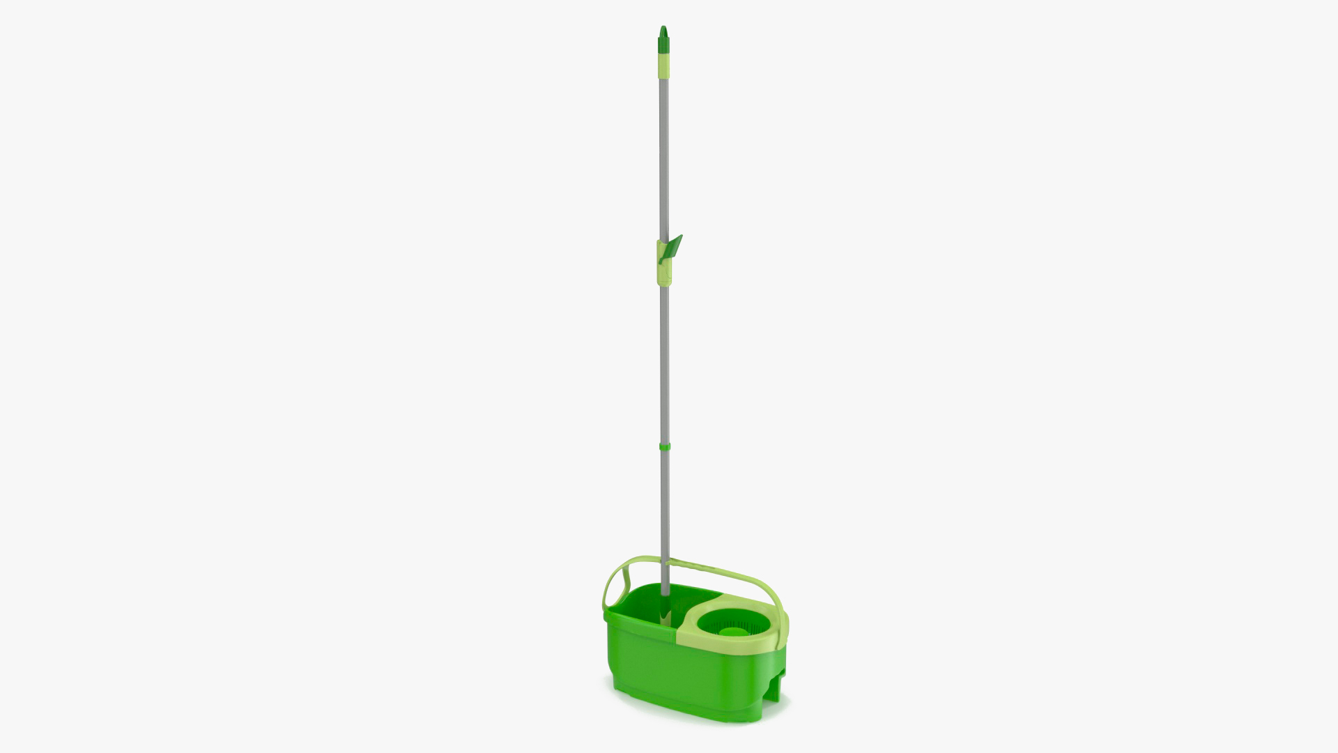 Plastic Bucket with Mop Green 3D model