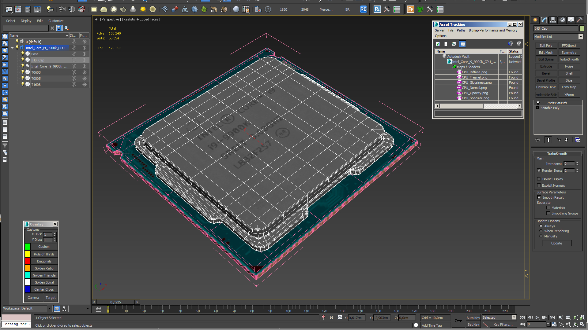 3D Intel Core i9 9900k CPU model