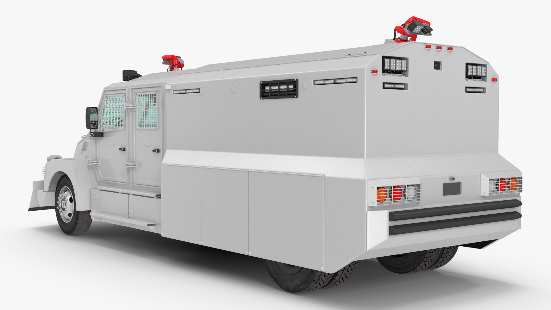 3D Armored Truck for Riot Control White Rigged model