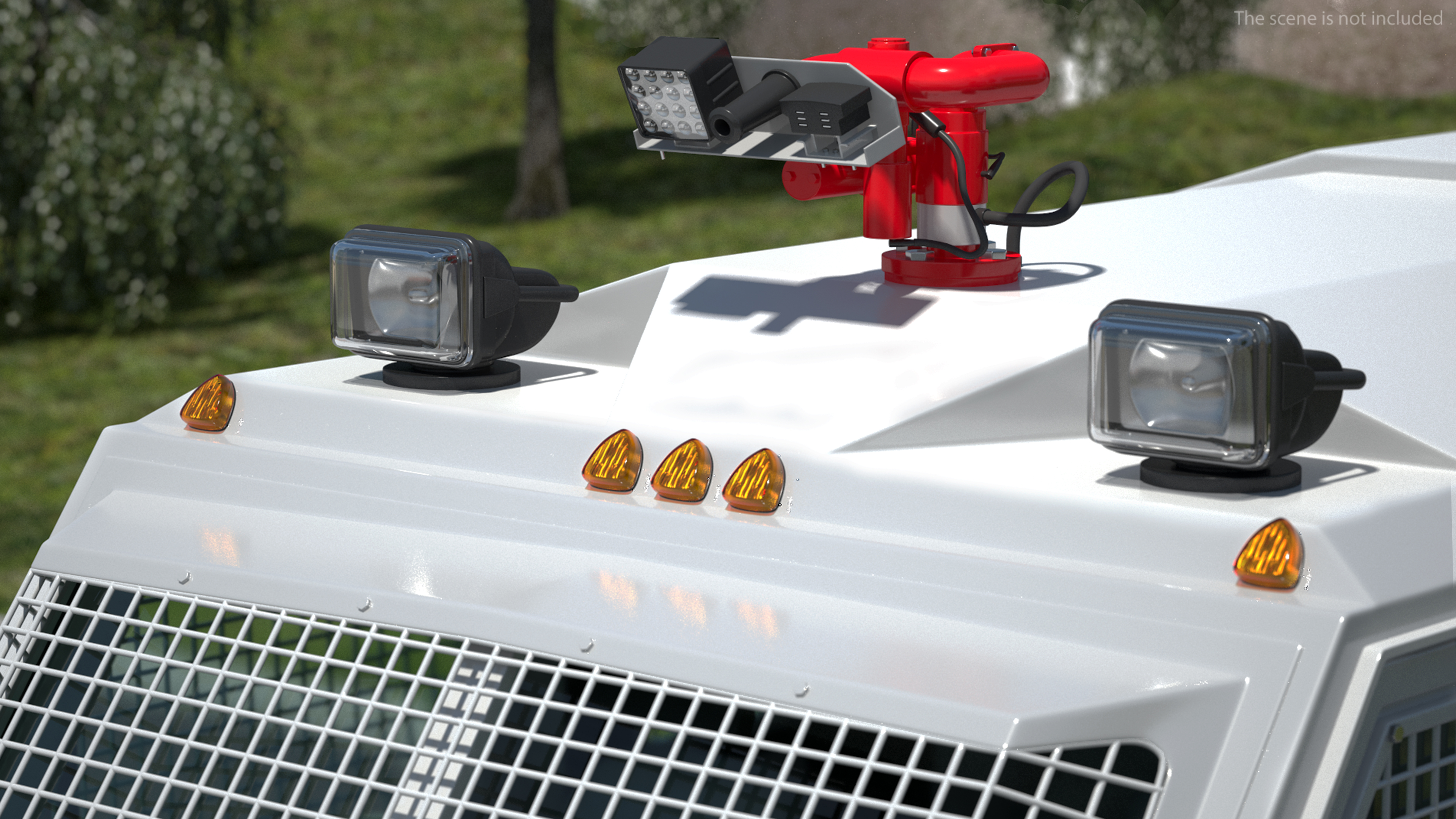 3D Armored Truck for Riot Control White Rigged model