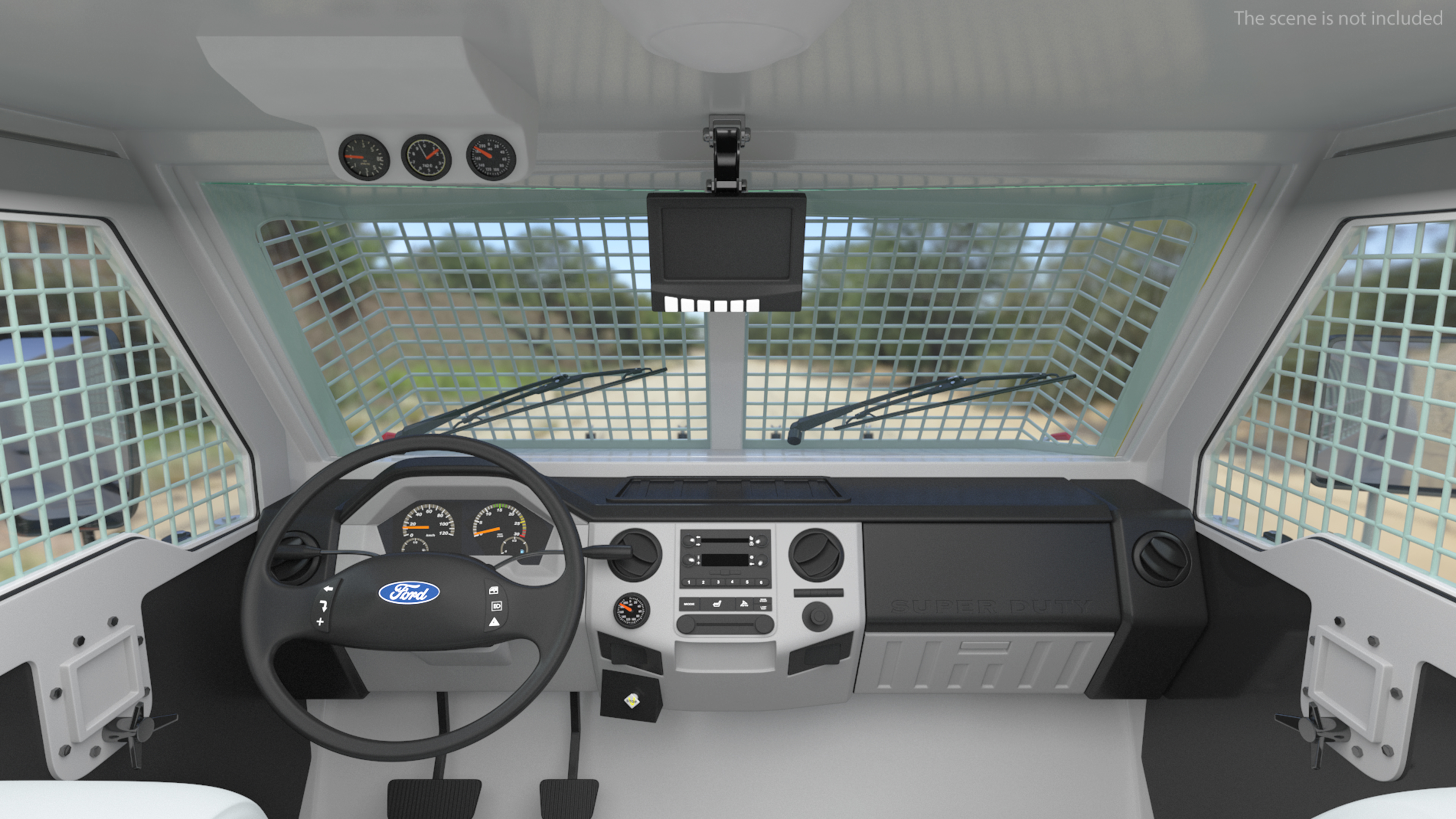 3D Armored Truck for Riot Control White Rigged model