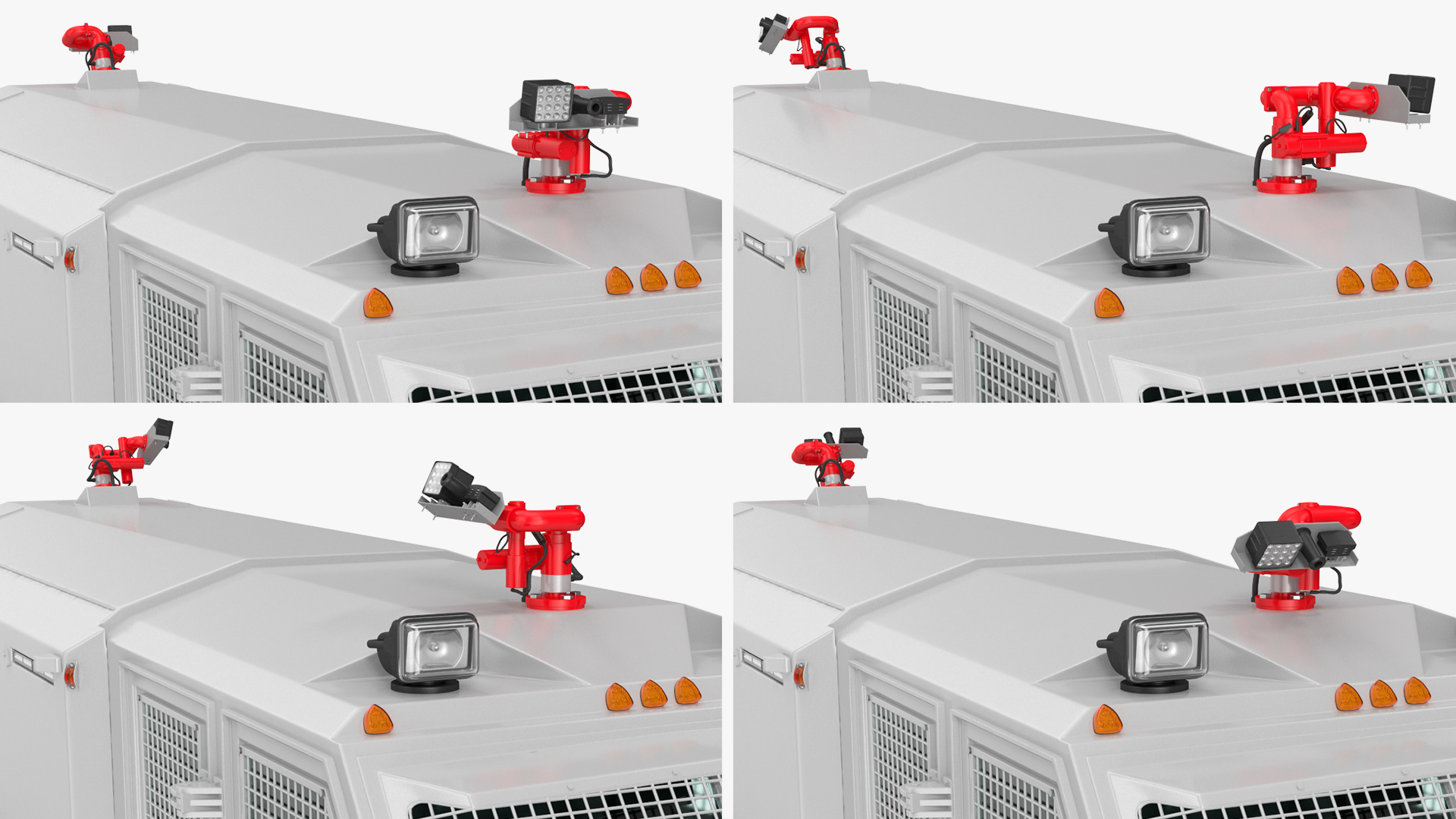 3D Armored Truck for Riot Control White Rigged model