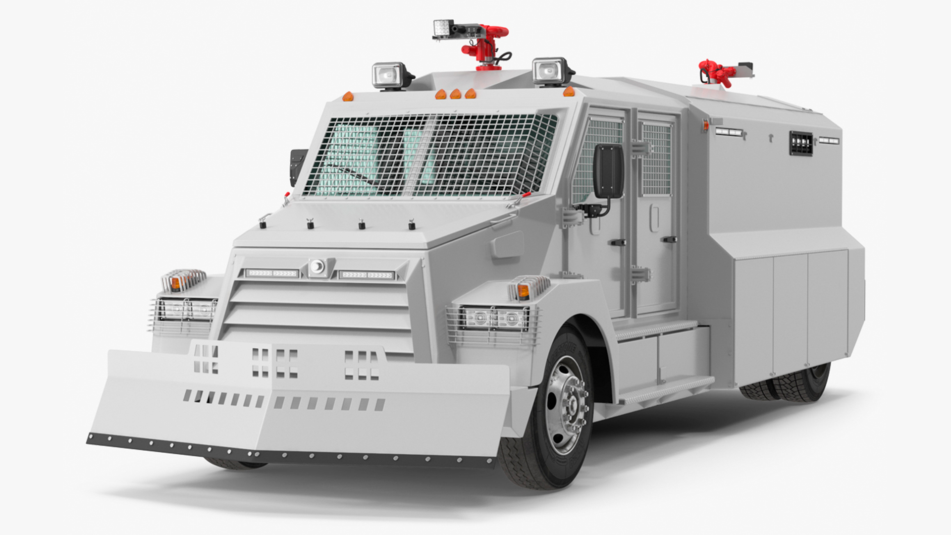 3D Armored Truck for Riot Control White Rigged model