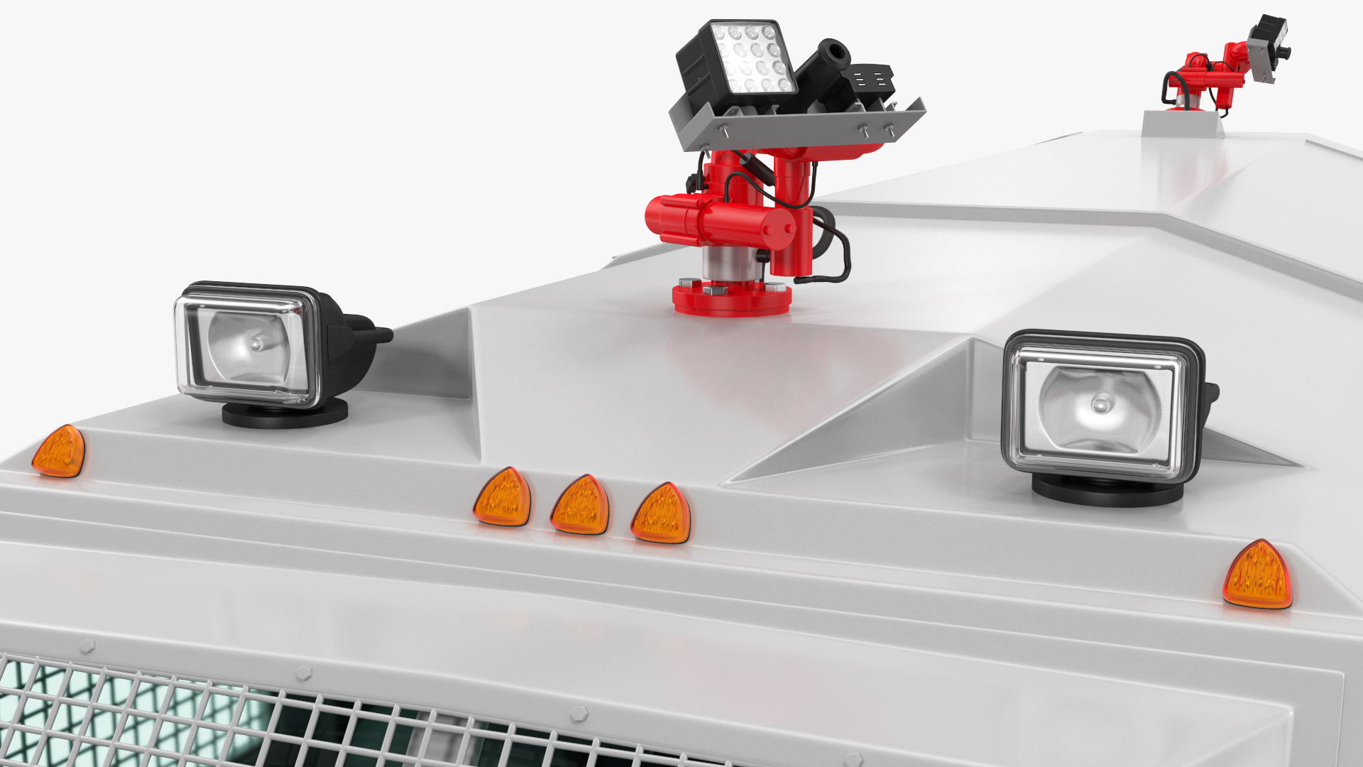 3D Armored Truck for Riot Control White Rigged model