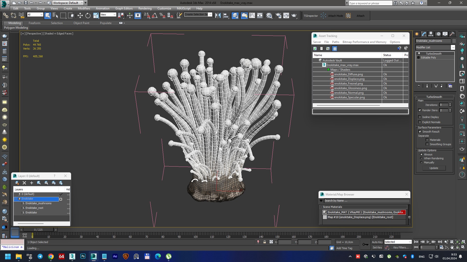 Enokitake 3D model