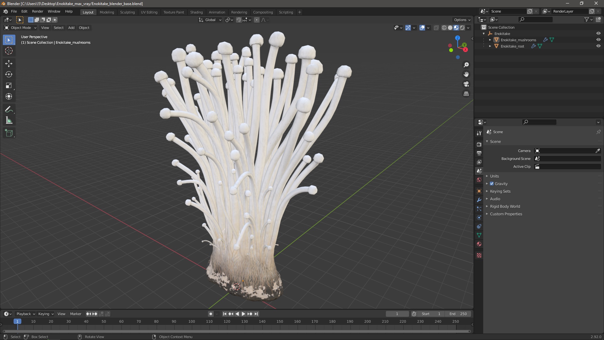Enokitake 3D model
