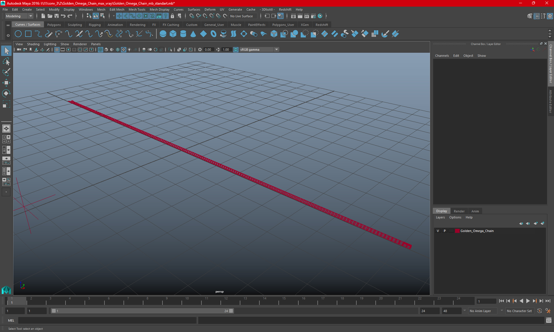 3D Golden Omega Chain model