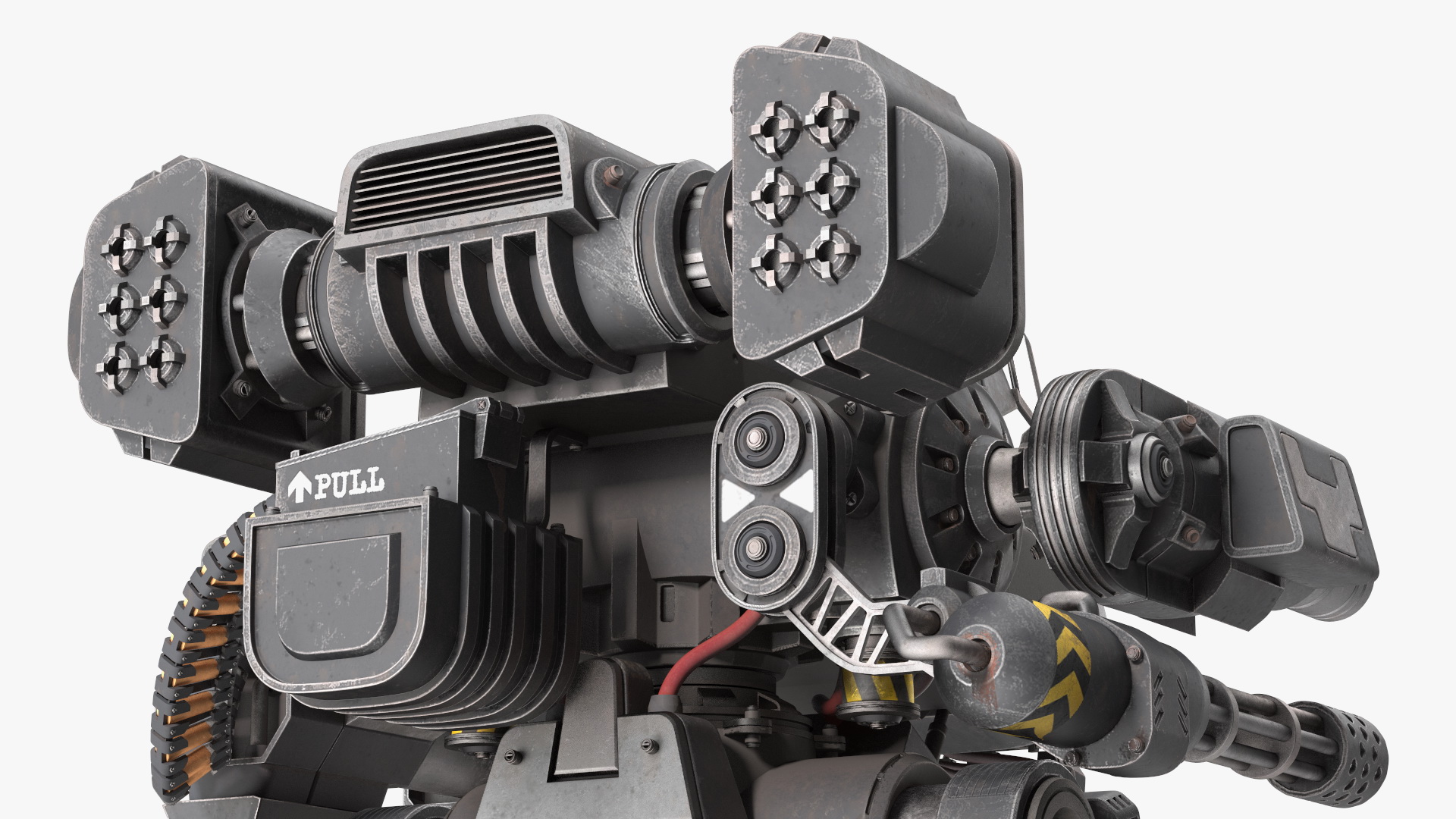 3D Shabby Big Walking Sci-Fi Black Robot with Pilot model