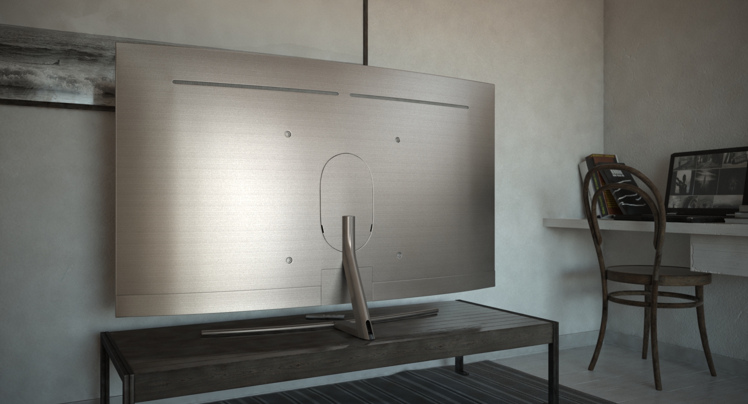 3D Curved Smart QLED TV 65 inch with Remote Control model