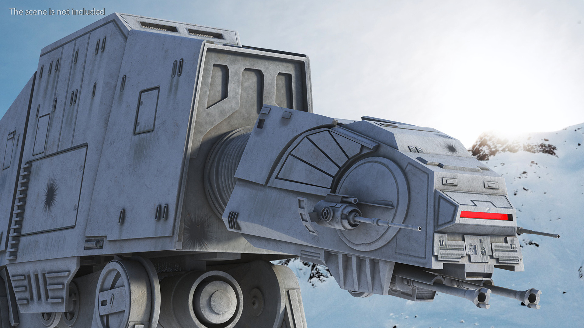 3D Dirt Star Wars AT-AT Rigged for Cinema 4D