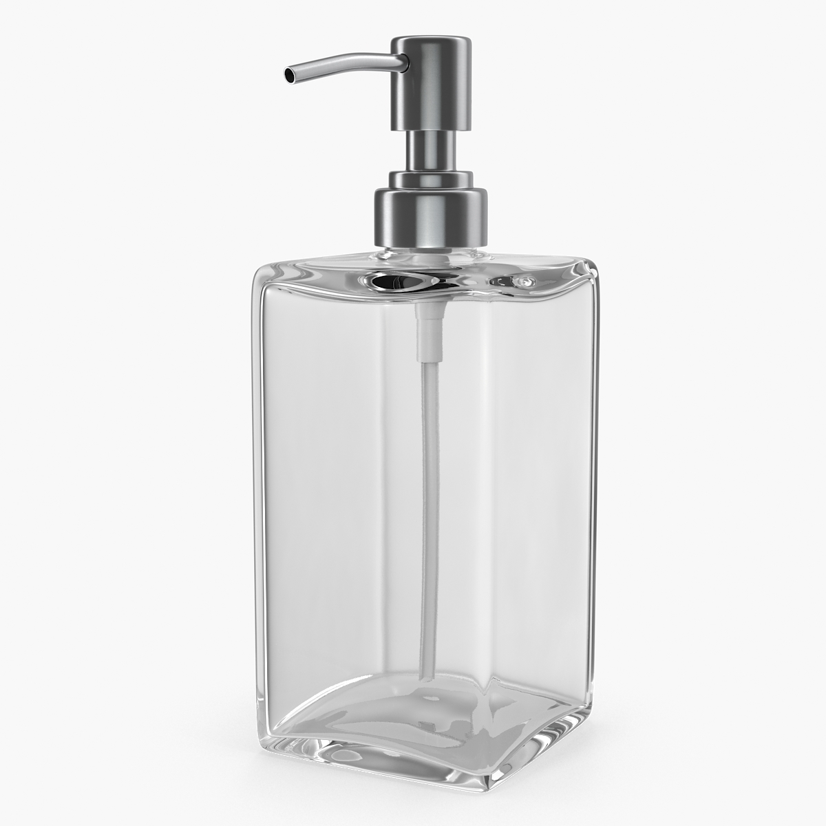 Empty Dispenser with Stainless Metal Pump 3D Model