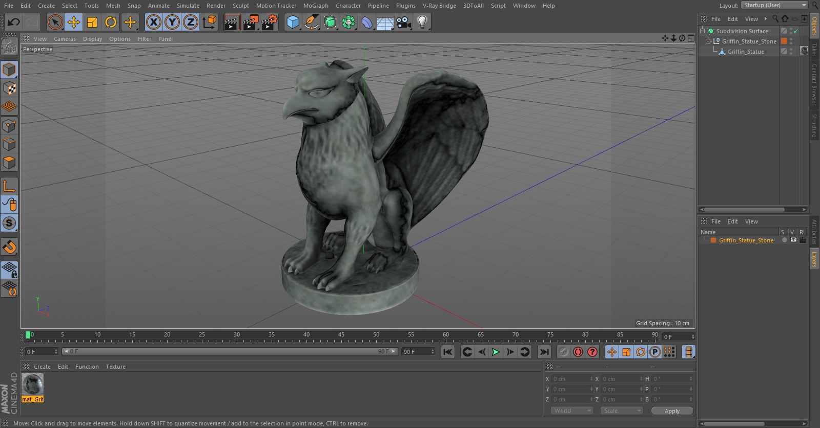 3D model Griffin Statue Stone