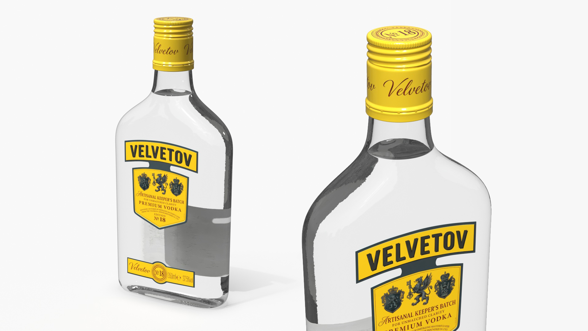 Alcohol Vodka Bottle Flat Shape 350ml, view 3