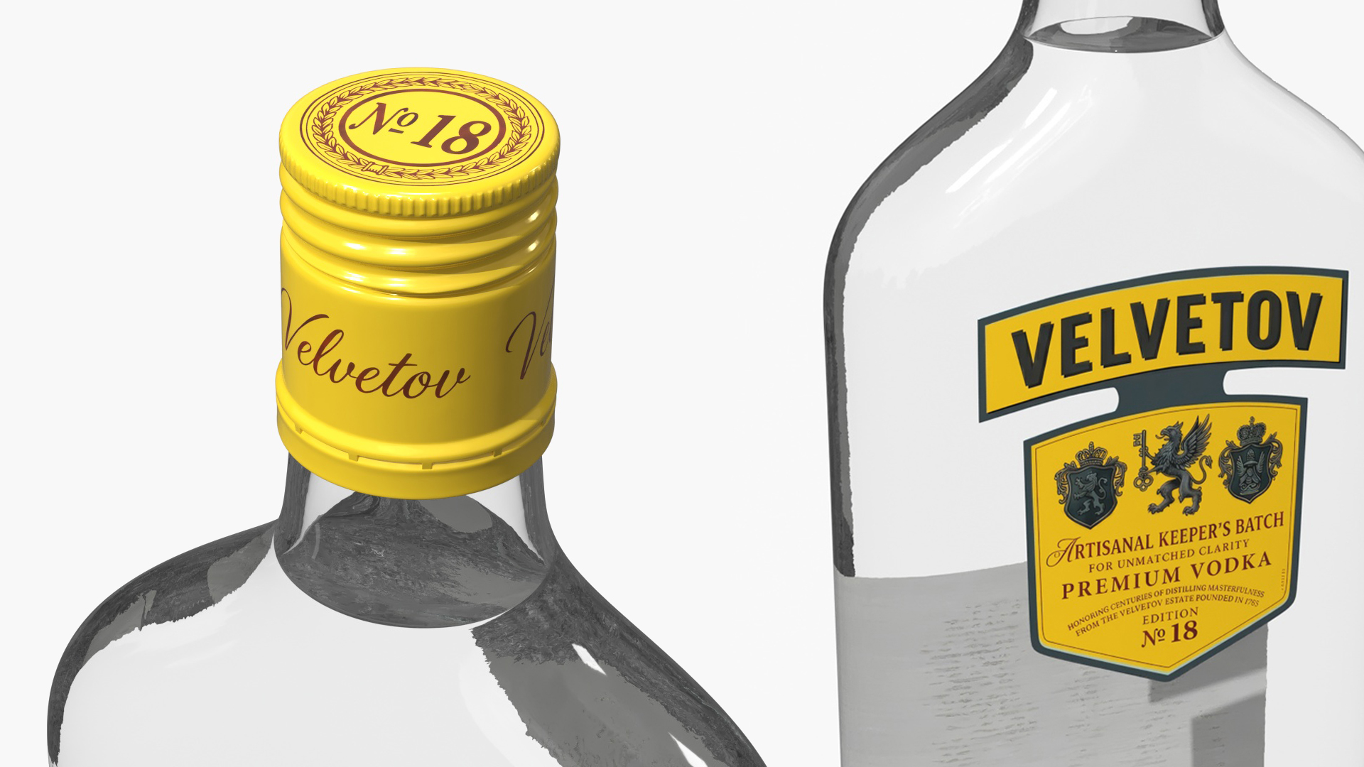 Alcohol Vodka Bottle Flat Shape 350ml, view 7