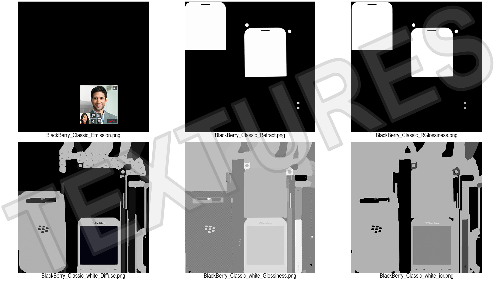 3D model Smartphone BlackBerry Classic White