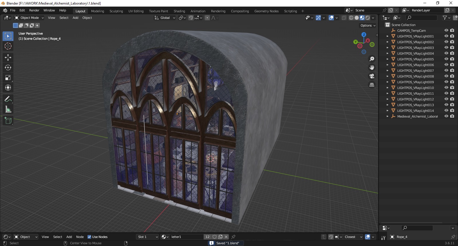 Medieval Alchemist Laboratory 3D model