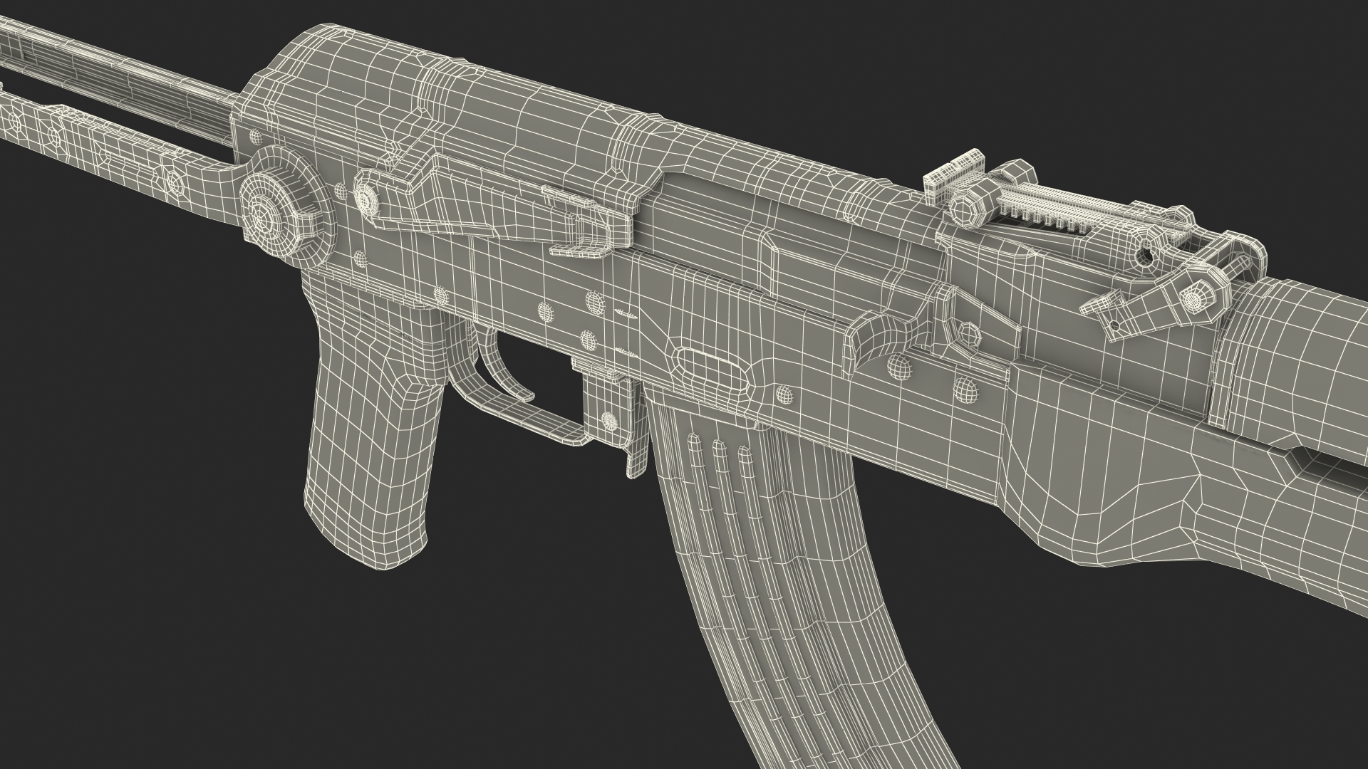 3D AKMS Assault Rifle model