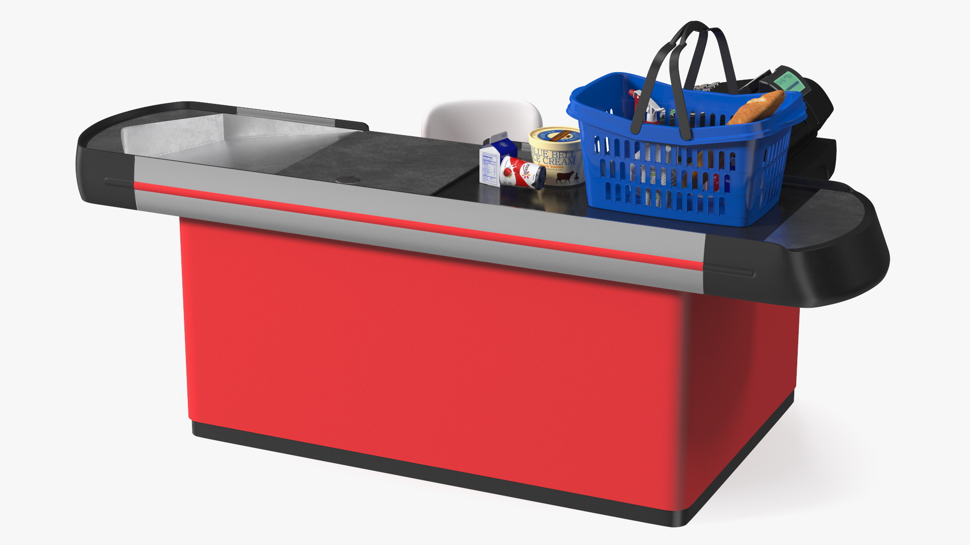 3D Supermarket Checkout Red with Products model