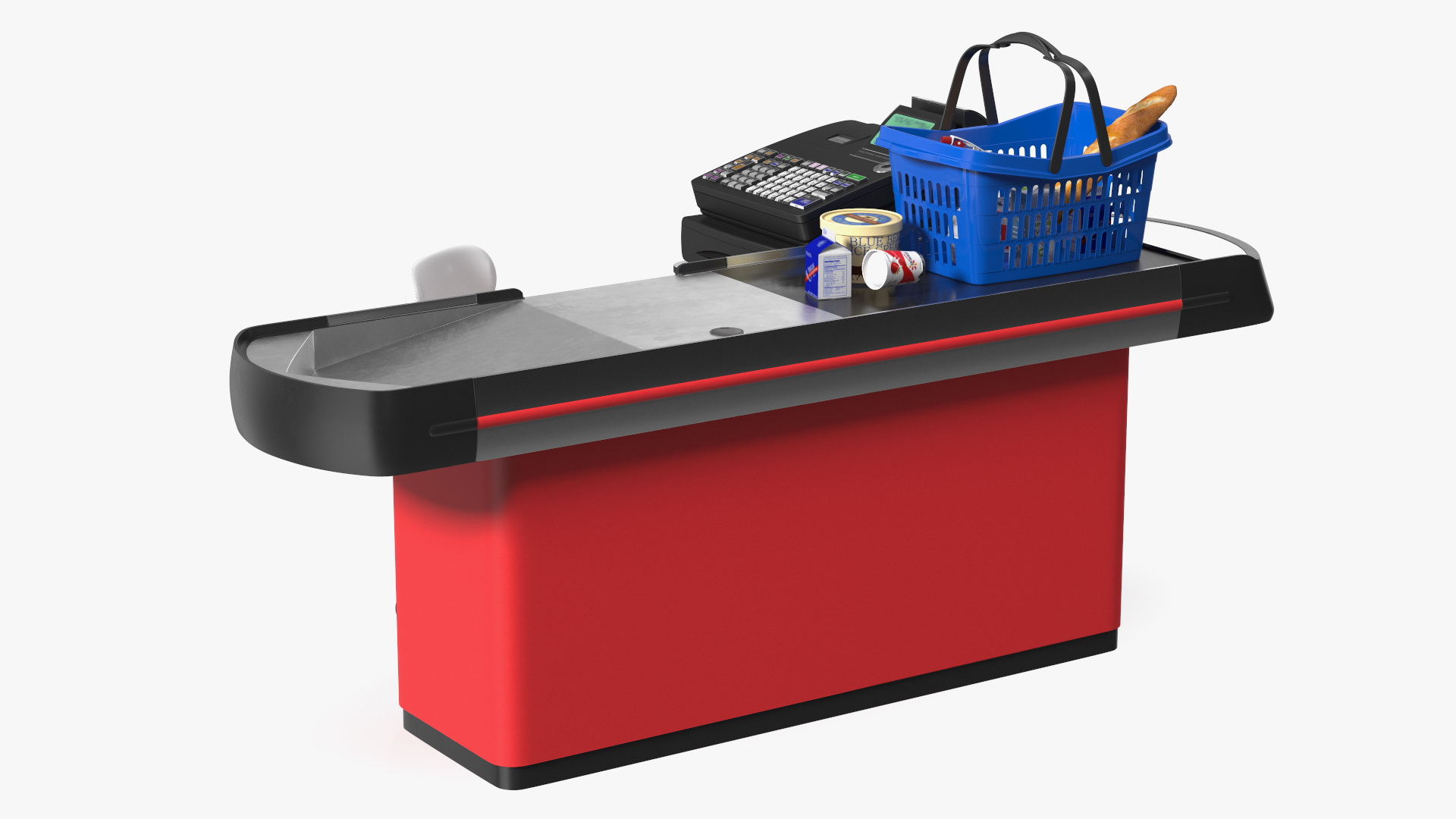 3D Supermarket Checkout Red with Products model