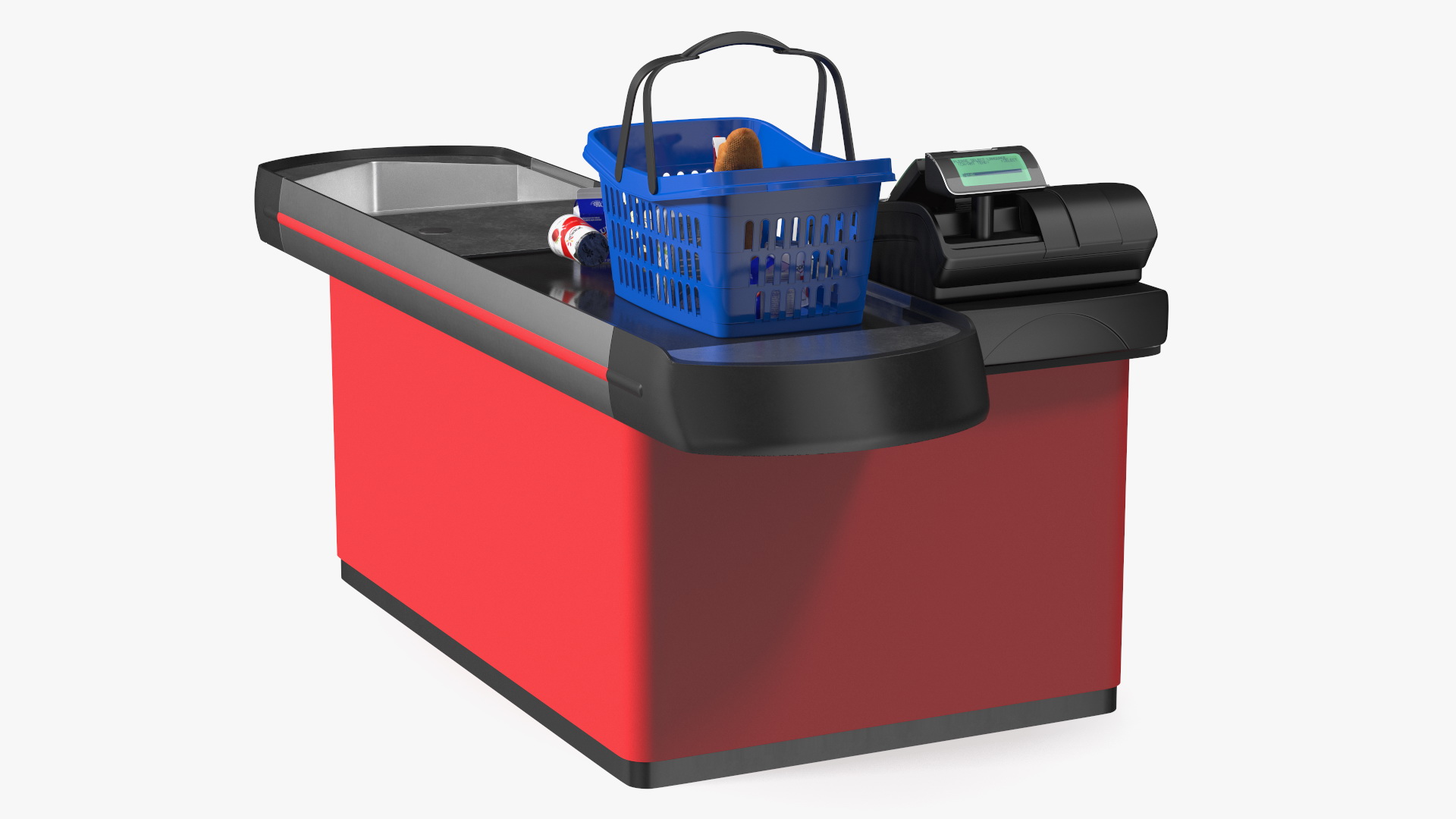 3D Supermarket Checkout Red with Products model