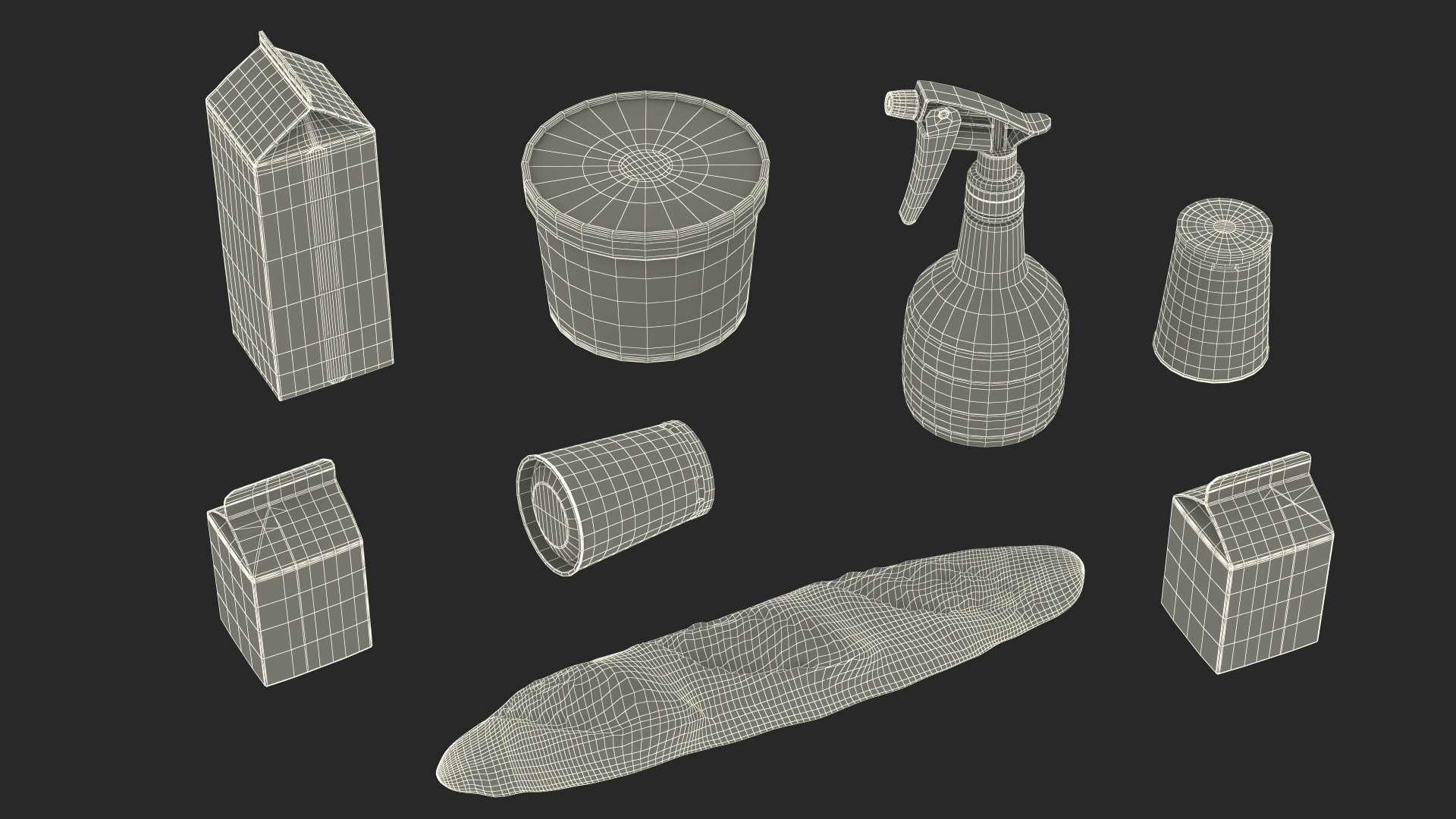 3D Supermarket Checkout Red with Products model